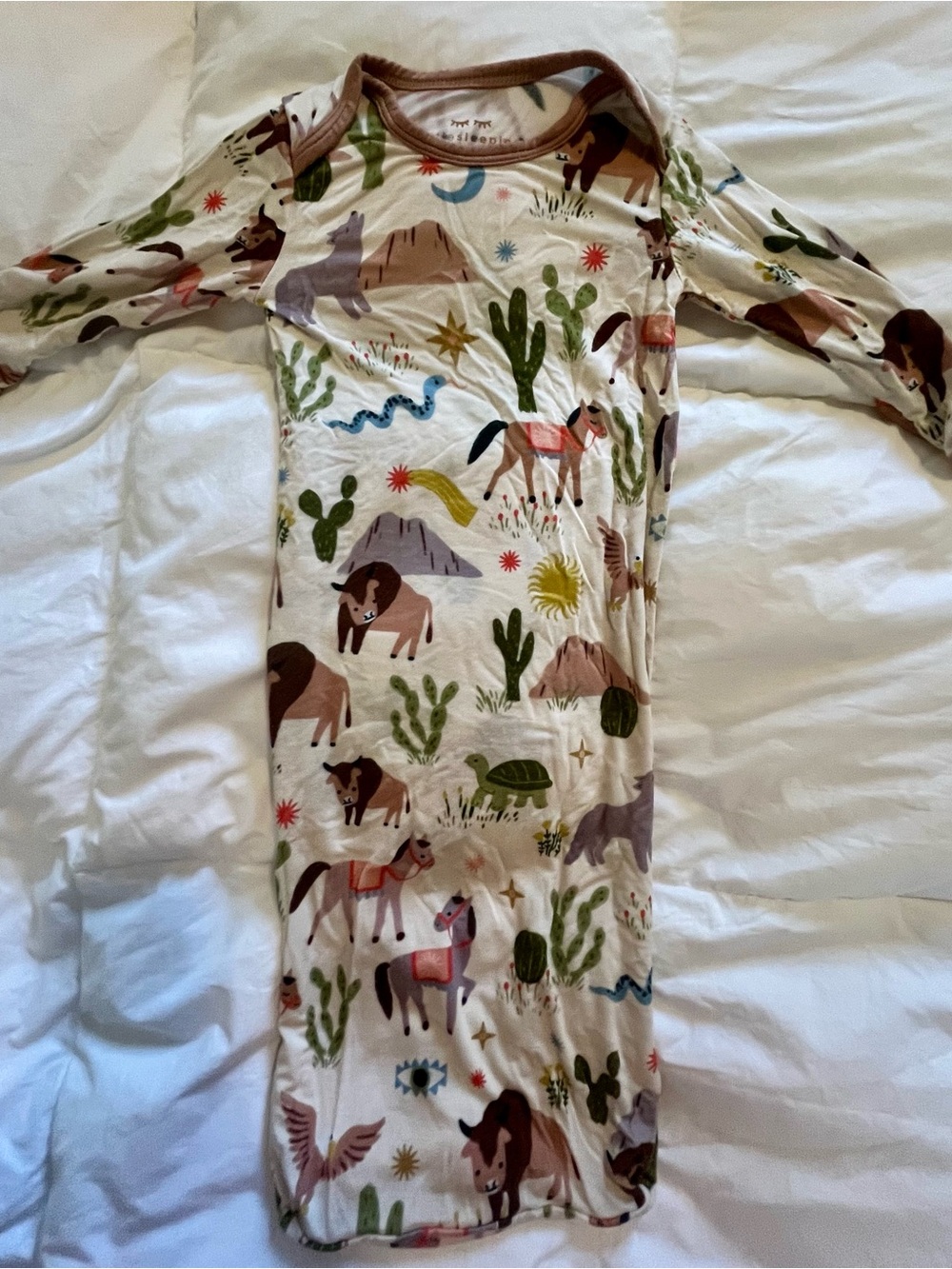 Little Sleepies Newborn Gown - Desert Animals